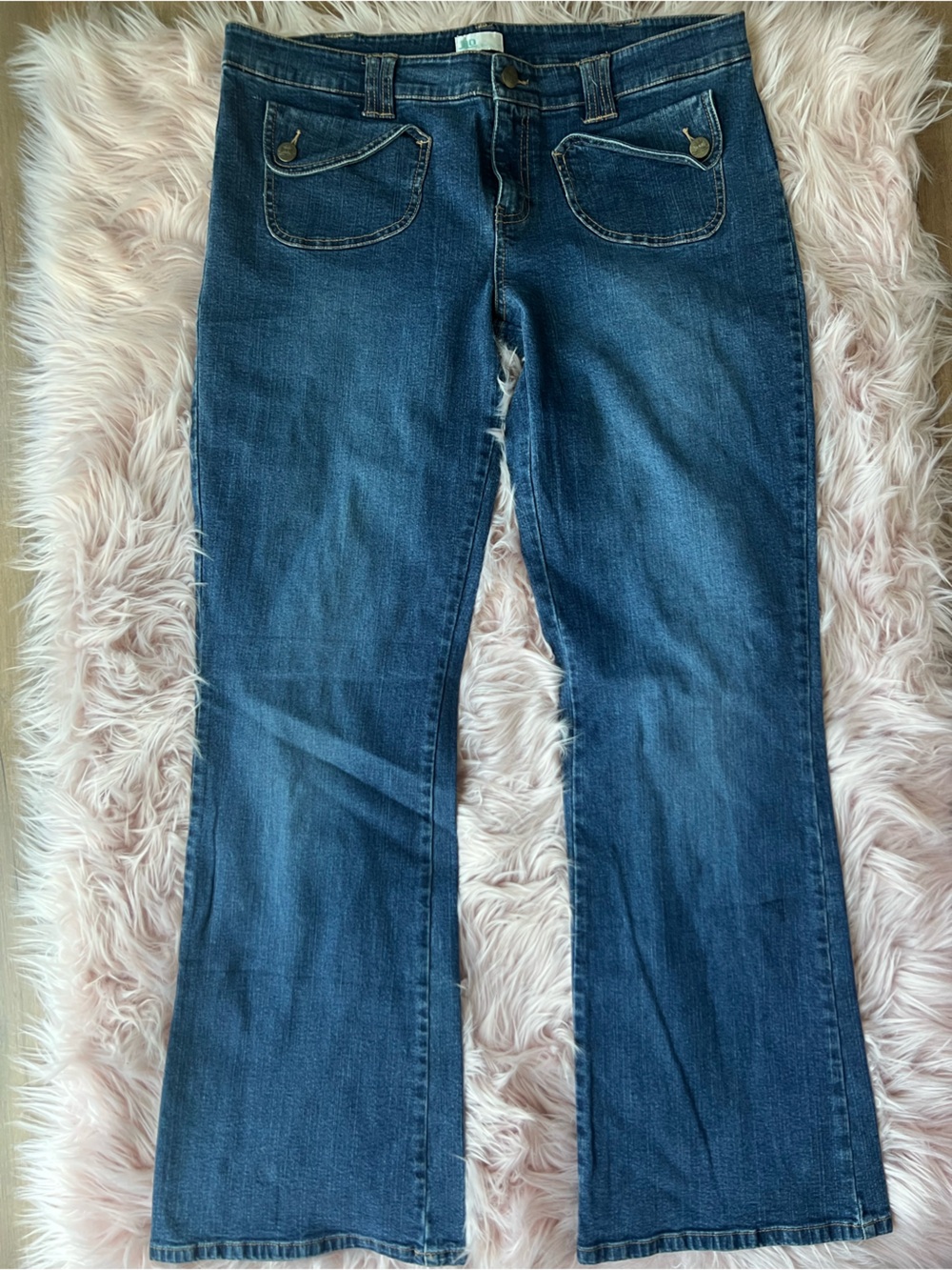 90s Vintage Jennifer Lopez Low Rise Flare Jeans Size 15 Y2K